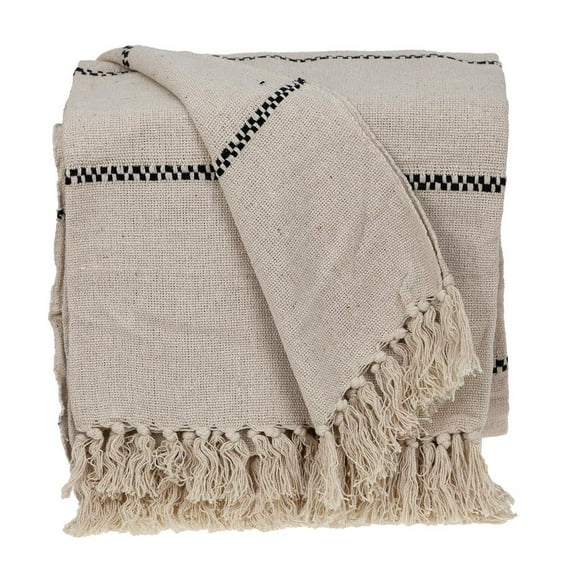 Parkland Collection Logan Casual Beige 52" X 67" Woven Handloom Throw