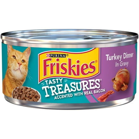 Friskies Tasty Treasures Turkey Dinner in Gravy Wet Cat Food, 5.5 Oz., (Pack of