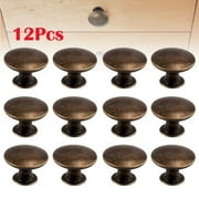 AFQH 12 Pcs Vintage Antique Bronze Knobs Handle Pulls Round Knobs for Cabinet Drawer Kitchen Bathroom Cupboard Home Office Furniture,Cabinet Door Bathroom knobs Hardware