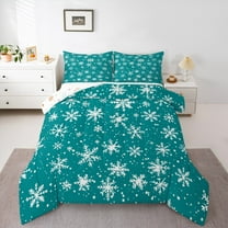 Manfei Dreamy Snowflake Chils Bedding Comforter Set, Merry Christmas Twin Comforter Sets, Kawaii Princess Style Reversible Bedding Set, Super Cozy Room Decor, 2-Piece