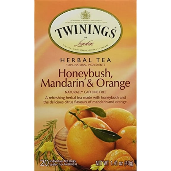 Twinings Of London Honeybush, Mandarin & Orange Tea Bags, 20 Ct, 1 Box, 1.41 Oz (40G)