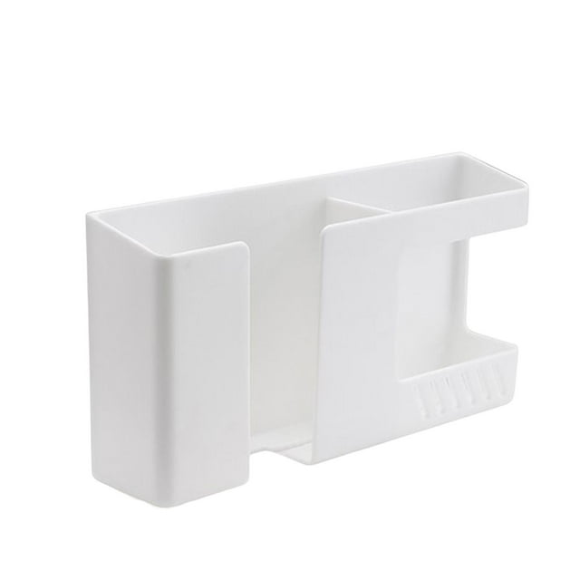 Soporte de pared de enchufe de teléfono de almacenamiento de Control remoto de multifunción para cocina sa de estar Blanco Sunnimix Estante de almacenamiento organizador