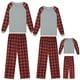 thumbnail image 1 of Conjunto de pijamas familiares a juego de Navidad con estampado de cuadros de manga larga Inspire Chic para hombres XL en rojo, 1 of 5