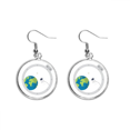 thumbnail image 1 of Universe And Alien Out Of Window Ear Dangle Silver Drop Earring Jewelry Woman, 1 of 3
