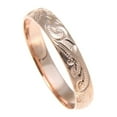 thumbnail image 2 of Sterling silver 925 pink rose gold plated 4mm Hawaiian scroll hand engraved ring band size 9.5, 2 of 4