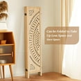 thumbnail image 2 of Room Dividers and Folding Privacy Screens, Boho 6 Panel Room Divider, 67" Room Divider Wall, Modern Room Partition, Privacy Dividers for Rooms, Bedroom, Light Brown, 2 of 9