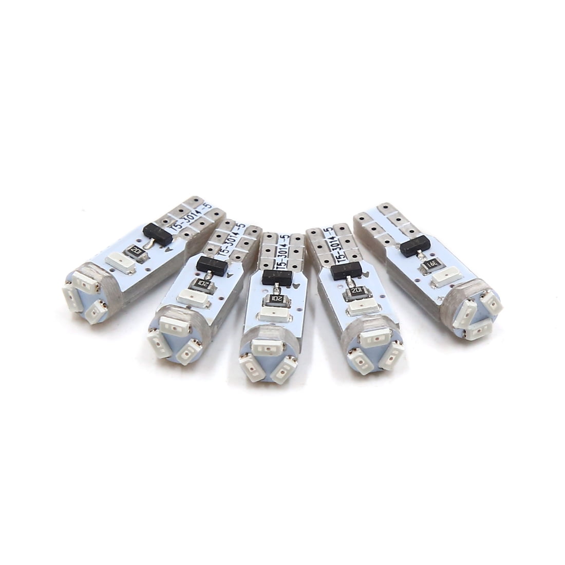 5pcs 12V T5 1206 SMD 5 LED Yellow Dashboard Gauge Instrument Light Internal