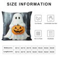 thumbnail image 5 of Patifu Halloween Cute Ghost Pillow Cover, Pumpkin Holiday Decoration Throw Pillow Cover, Square Zipper Pillowcase, Double-Sided Farmhouse Cushion Case for Home Sofa Couch 20x20in, 5 of 5