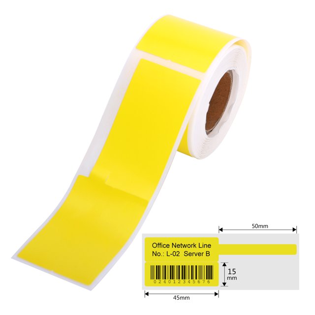 Cable Label Self-Adhesive Thermal Printing Sticker Paper Waterproof Oil-Proof Tear Resistant Label Tape for Cables Wires Jewelry for DP23 Series Thermal Printer Label Maker Machine, 1 Roll