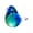 Dark blue-green, variant on Hand Blown Glass Bluebird of Figurine,  Decorative Statue for Home Office Shelf Window Display