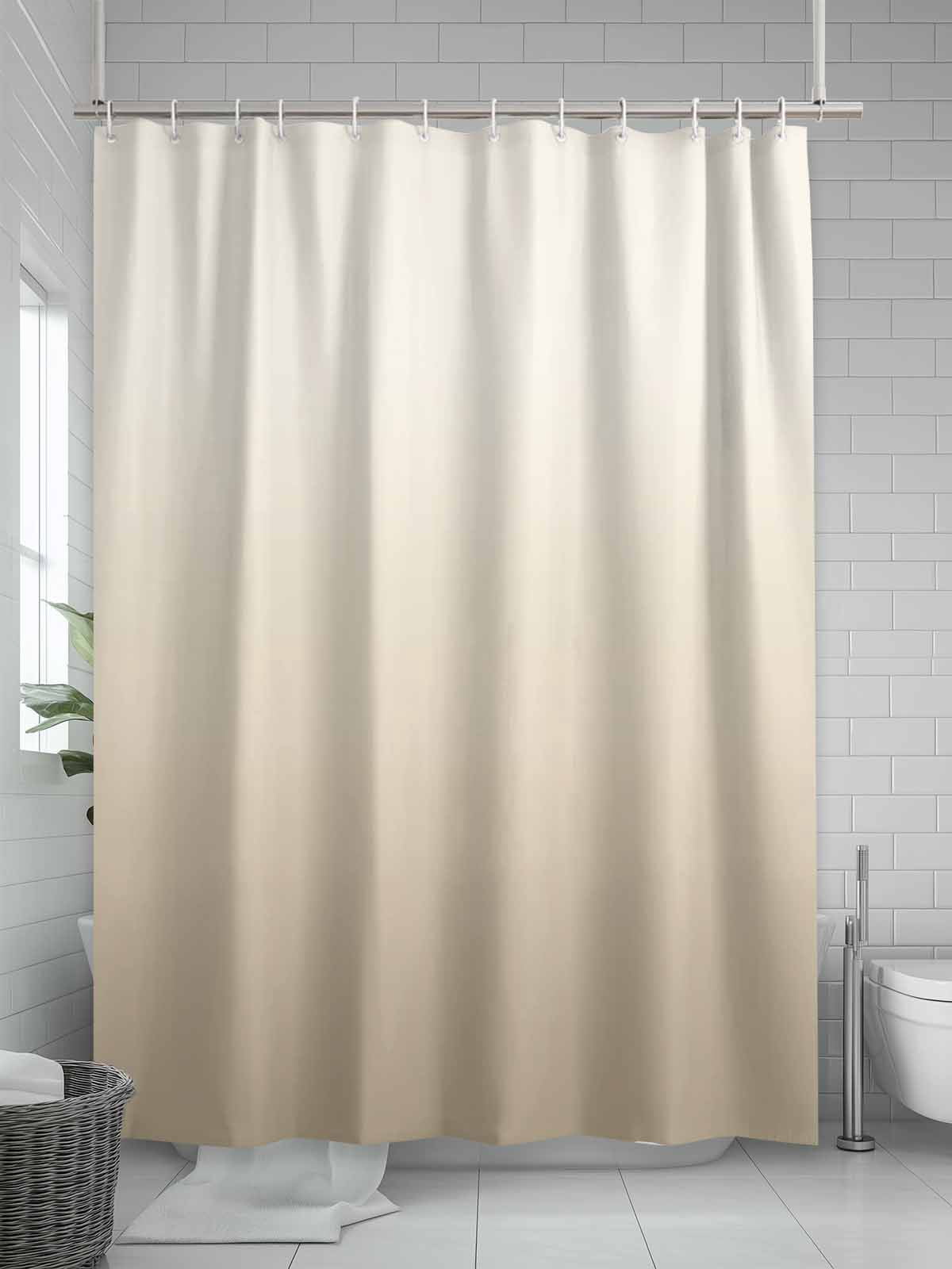 Boanket Polyester Fabric Beige Brown Ombre Shower Curtain, Modern Abstract Art Gradient Aesthetics Waterproof Bathtub Curtain Bathroom Decor Set with Hooks 72 x 78 Inches,
