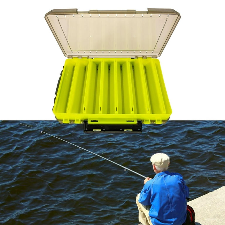 Tackle Box Fishing Tackle Storage Tray Fishing Case Organizer Durable Tackle Box Container Yellow 27x19x5cm, Size: Multi