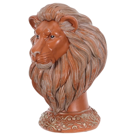 Nicehomfit Realistic Orange Resin Lion Sculpture for Home and Office Decoration with Stable Base and Detailed Craftsmanship