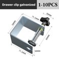 thumbnail image 3 of 1-10 piezas de plantillas para carpintería, clips para paneles de cajones, herramientas para gabinetes, abrazaderas de instalación frontal de cajones de acero, accesorios para muebles para el hogar, 3 of 5