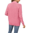 thumbnail image 4 of Langwyqu Autumn Winter Long Sleeve Women Cable Knit Coat Zipper Cardigan Sweater, 4 of 5
