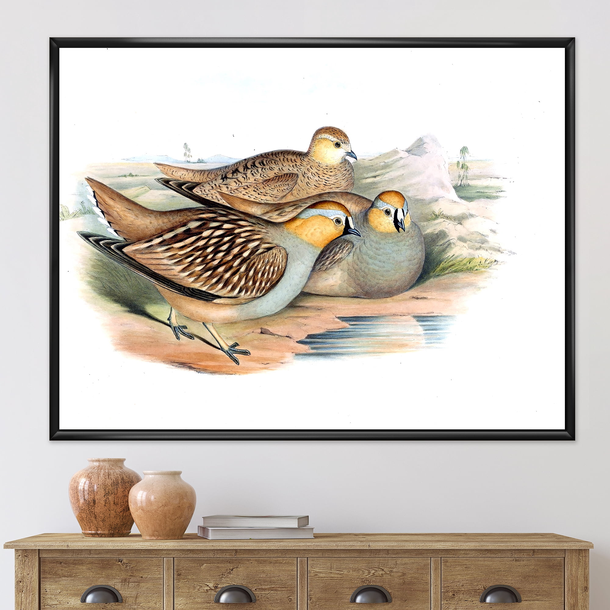 Designart 'Ancient Birds In The Wild III' Traditional Framed Canvas Wall Art Print