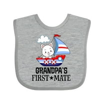 Inktastic Grandpa First Mate Grandchild Sailing Boys or Girls Baby Bib
