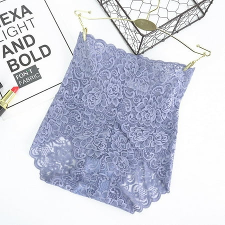 

Womens Lace Underwear High Waist Panties Sexy Set 3-pack Blue L