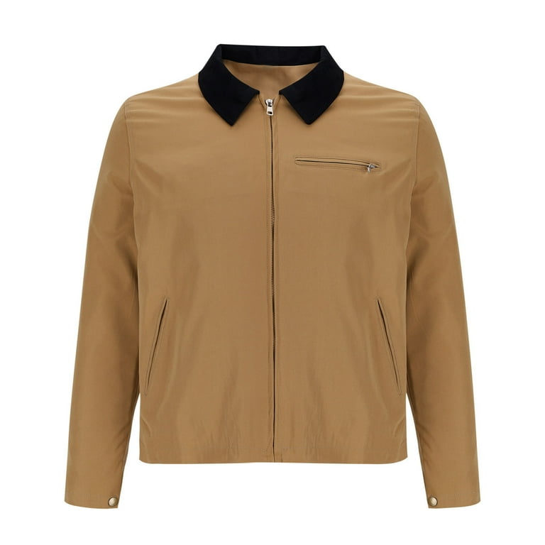 IYTR Men's Solid Color Workwear Jacket Full Zip Up Long IYTR Men's Solid Color Workwear Jacket Full Zip Up Long