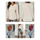thumbnail image 4 of Sudadera de mujer, Sudadera holgada de manga larga con cuello en V para mujer, jerséis informales Abanopi borgoña/Grande, 4 of 7