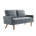 thumbnail image 3 of Cterwk Upholstered Velvet Sofa Couch with Wood Legs, 2 Seater Loveseat Sofa Living Room, Home, Apartment, Office, Gray, 3 of 8