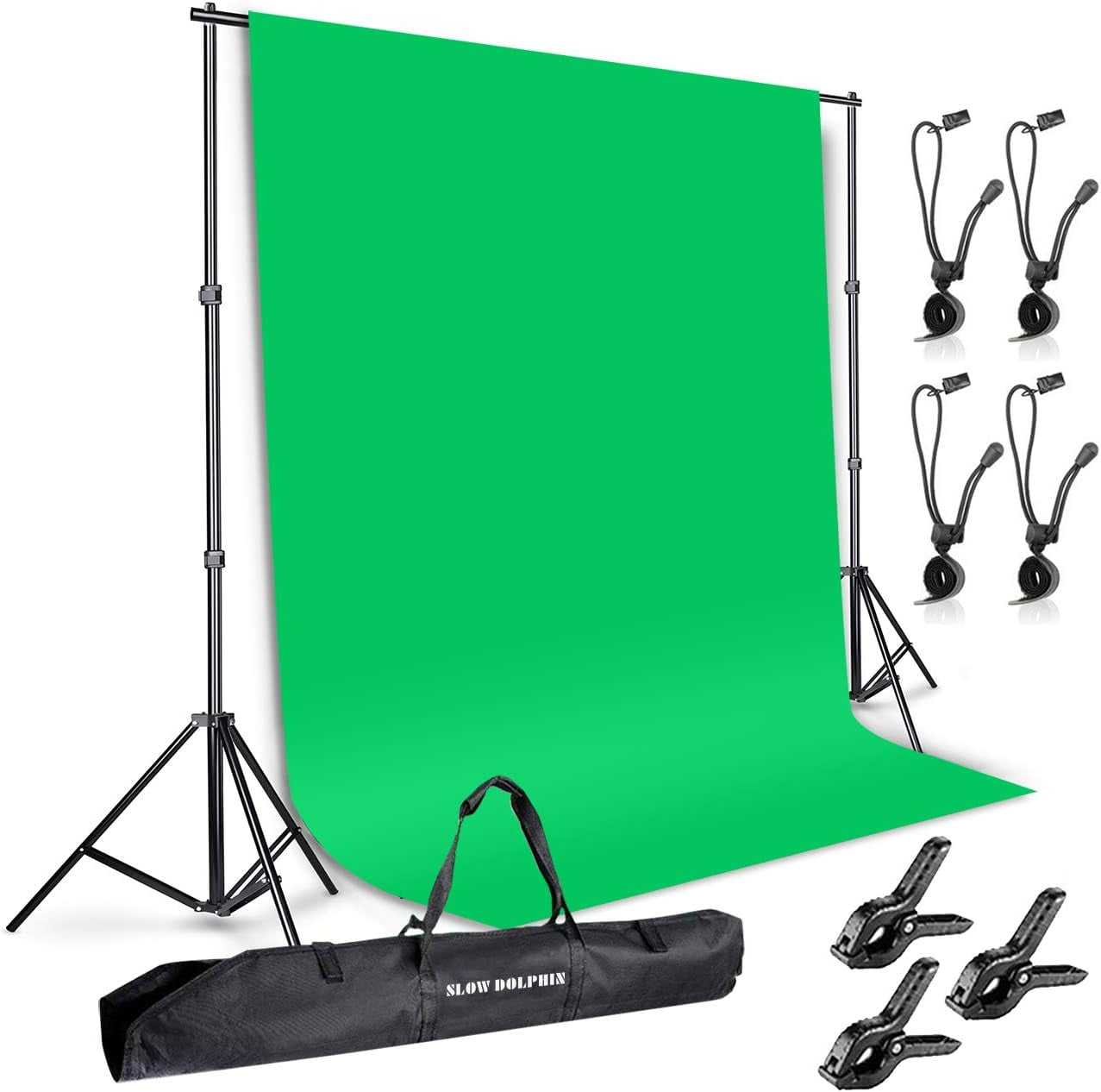 Black Screen Photography Backdrop With Stand - 7.87x13.12ft Large Portable Background Kit