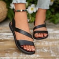 thumbnail image 6 of Qingpeng Womens Crisscross Wide Strap Open Toe Flat Slingback Sandals Comfort Slip On Lightweight Summer Footwear, 6 of 9
