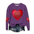 thumbnail image 2 of EchfiProm Graphic Sweatshirts for Women Valentine Pullover Holiday Long Sleeve Crewneck Heart Ladies Tops Valentine Day, 2 of 5