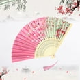 thumbnail image 5 of Classical Antique Style Folding Fan 8.26x1.18in Handheld Silk Fan with Tassel Summer Cooling Portable Paper Fan Stainless Steel Frame Multicolor (0.11lb)​, 5 of 6