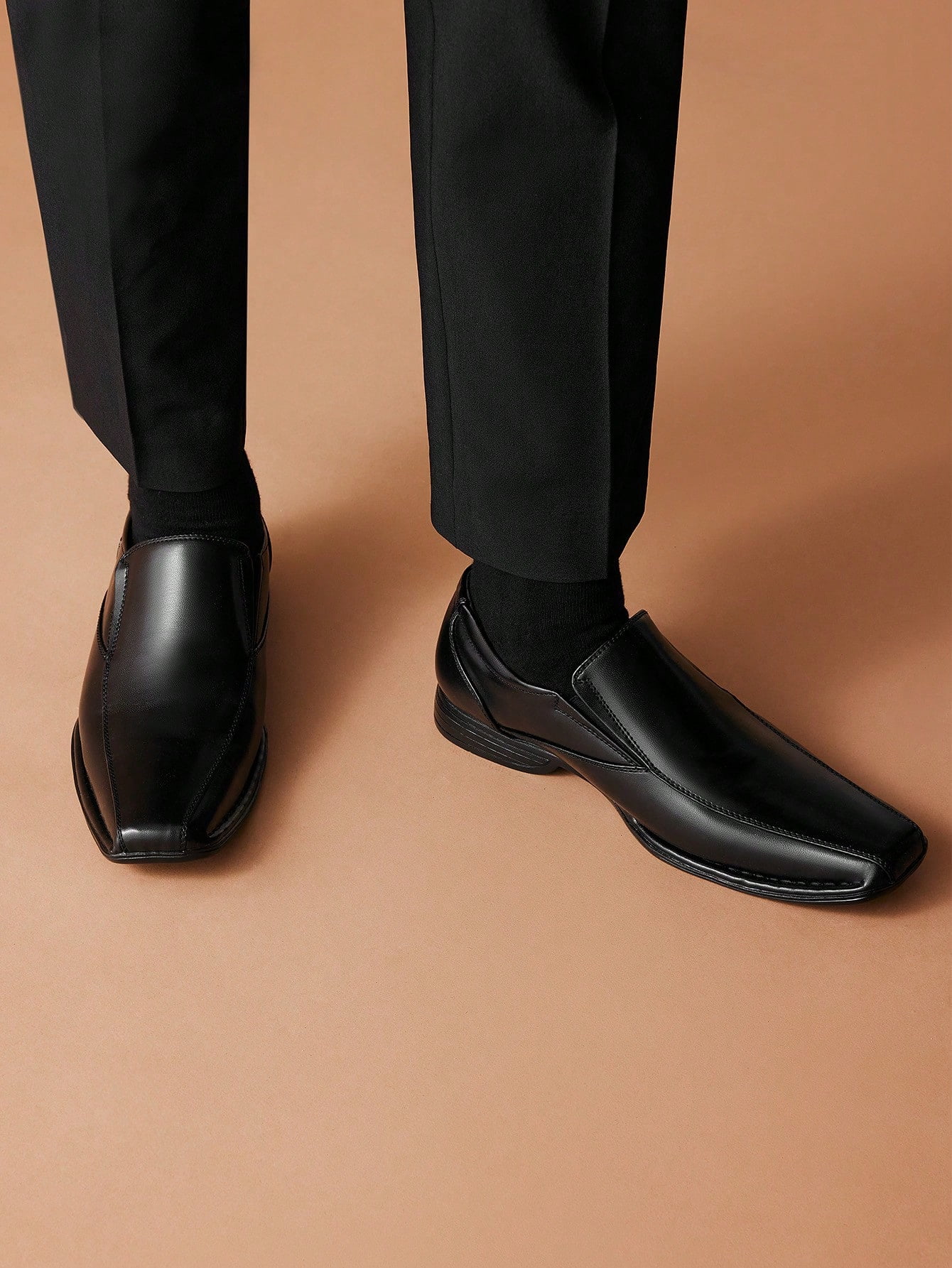 Bruno Marc Men Fashion Comfort Classic Square Toe Slip On Loafers Oxford Dress Shoes Size 6.5-13 Giorgio-1 BLACK Size 13