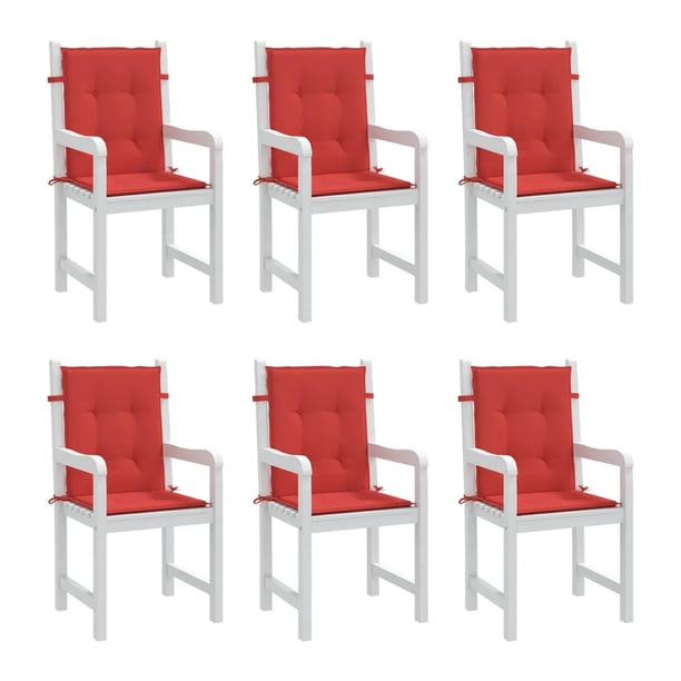 Juego de 6 cojines para sillas de exterior Benzara, 50 x 20 cm, color rojo