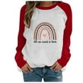 thumbnail image 1 of Pompotops T-shirt à Col Rond pour Femmes Manches Longues Décontracté Ample, 1 of 6