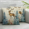 thumbnail image 3 of GOSMITH Winter Reindeer Pillow Covers Blue Watercolor Tree Forest Deer Bird Decorative Pillow Cases Seasonal Animal Square Throw Pillows Home Decor for Sofa Porch Couch Outdoor, 3 of 5