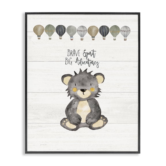 Stupell Industries Rustic Lodge Brave Spirit Big Adventures Black Framed Giclee Art, 16 x 20, by Jo Moulton