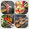 thumbnail image 3 of Paquete de 4 pinzas para parrilla de acero inoxidable 18/10(304), pinzas para barbacoa japonesas coreanas, pinzas para comida de cocina, pinzas para cocinar (9,5 pulgadas), 3 of 5