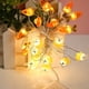 thumbnail image 1 of Guirnalda de luces LED decorativas de Pascua con forma de zanahoria y conejito de Pascua. Luces decorativas navideñas de plástico para interiores y exteriores. Funciona con pilas., 1 of 6