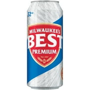 Angle View: Milwaukee's Best Premium Beer, American Lager, 32 fl. oz. Beer Can, 4.8% ABV