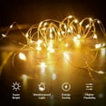 thumbnail image 2 of Guirnalda de luces navideñas USB de 100 LED con control remoto, ideal para Halloween, para decoración de interiores y exteriores, ideal para dormitorio, boda, fiesta, hogar y jardín, color blanco cáli, 2 of 5