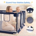 thumbnail image 3 of Baby Playpen, HDJ 71 inch Extra Large Baby Playard with Breathable Mesh, Toddlers Play Fence for Indoors Outdoors,Blue, 3 of 10