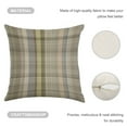 thumbnail image 4 of Tan Beige Khaki Madras Plaid Linen Throw Pillow Covers 18"x18" Decorative Cushion Cases with Hidden Zipper for Sofa, Couch, Bed, Living Room–No Insert Made in USA, 4 of 7