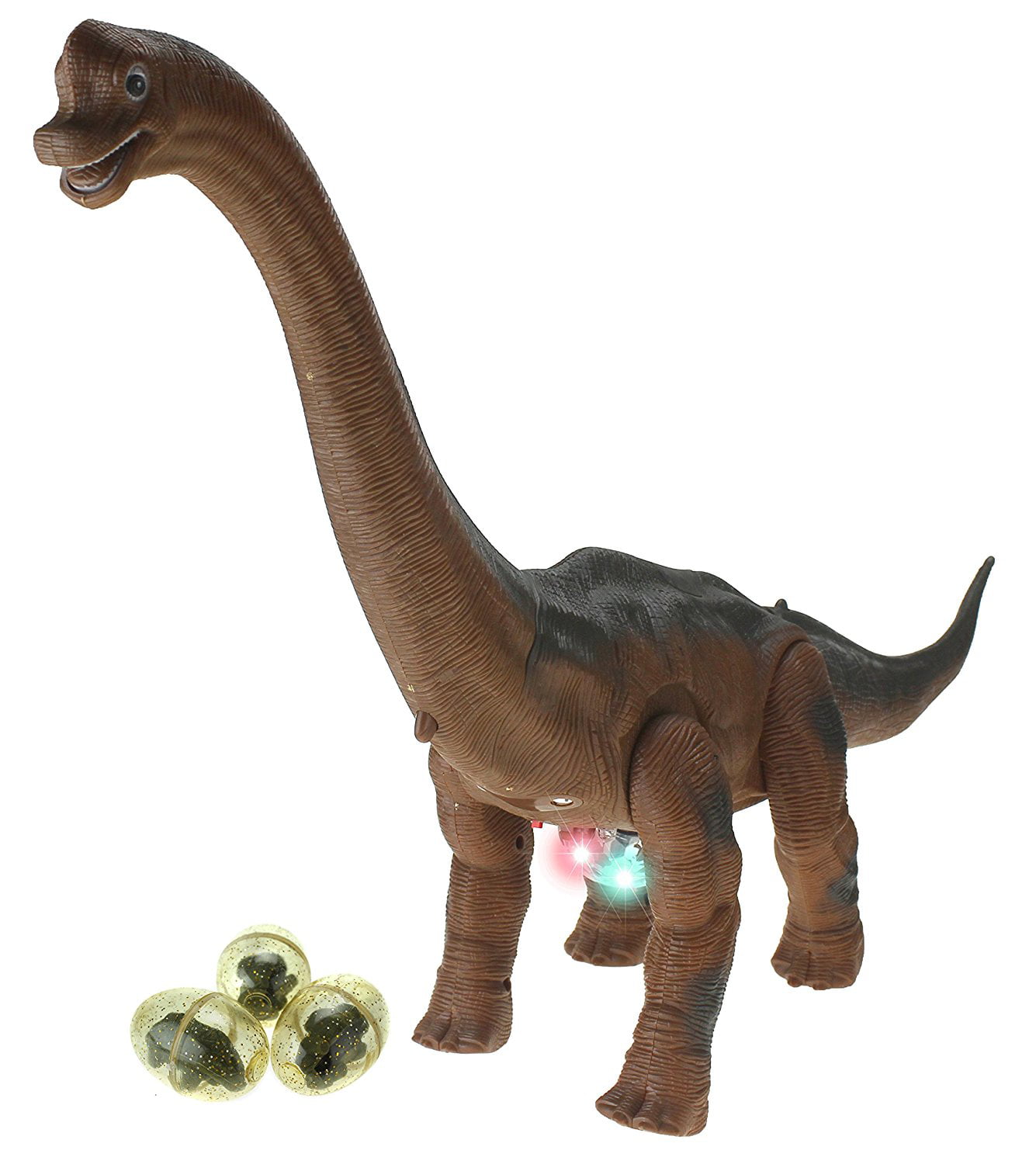 Brachiosaurus Walking Dinosaur 12" Tall Toy Figure with Lights & Sounds 