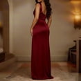 thumbnail image 3 of Bbyeadc Formal Dresses for Women Cocktail Evening Wedding Guest Dress Tight Waist Backless High Slit Bodycon Maxi Dress,Wine (M), 3 of 6