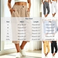 thumbnail image 4 of VBVC Women's Cotton Linen Elastic Waist Capri Pants , Summer Wide Leg Cropped Pants For Women,Ladies' Lightweight Trousers with Pockets,Khaki,S-3XL, 4 of 8