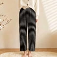 thumbnail image 6 of Women's Stripe Pajama Pants Casual Elastic Waist Loose Wide Leg Lounge Bottoms Comfy Casual Breathable Everyday Wear, 6 of 7
