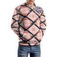 thumbnail image 5 of ELEGANCE REDEFINED PINK GOLD DIAMOND PATTERN Men's Women Vintage 3D Hooded Sweatshirt - All-Season Loose Fit Streetwear, 5 of 6
