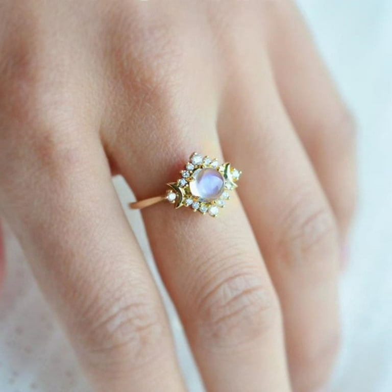 Astronomy Ring 1 Ring Sunflower Promise Ring Half Rings for Women Size 5 Rings for Boys Gold Moon Stone Engagement Rings Moon In My Life My Sun Matching Rings for 3 Cute