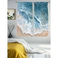 thumbnail image 3 of Aqua Coastal Sheer Curtains 63 Inch Length 2 Panels Set for Living Room/Bedroom, Summer Beach Seaside Nautical Semi Curtain Sheers Drapes Rod Pocket Curtains Window Treatment Set 52''x63''x2, 3 of 7