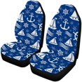 thumbnail image 2 of ABPHQTO Juego de 2 fundas de asiento de coche ancla estrella de mar velero timón onda iconos Universal Auto asientos delanteros Protector apto para coche, SUV sedán, camión, 2 of 3