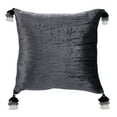 thumbnail image 3 of SAFAVIEH Gwena 16" x 16" Metallic Plush Pillow with Tassel, Dark Grey, 3 of 5