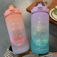 thumbnail image 3 of Water Bottle, 67 oz Sports Bottle with Time Marker & Handle for Yoga Running Outdoor Camping, Blue&Orange, 3 of 7